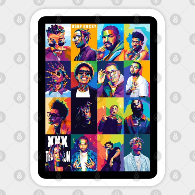 Rappers Collection Wpap Pop Art Sticker by SiksisArt